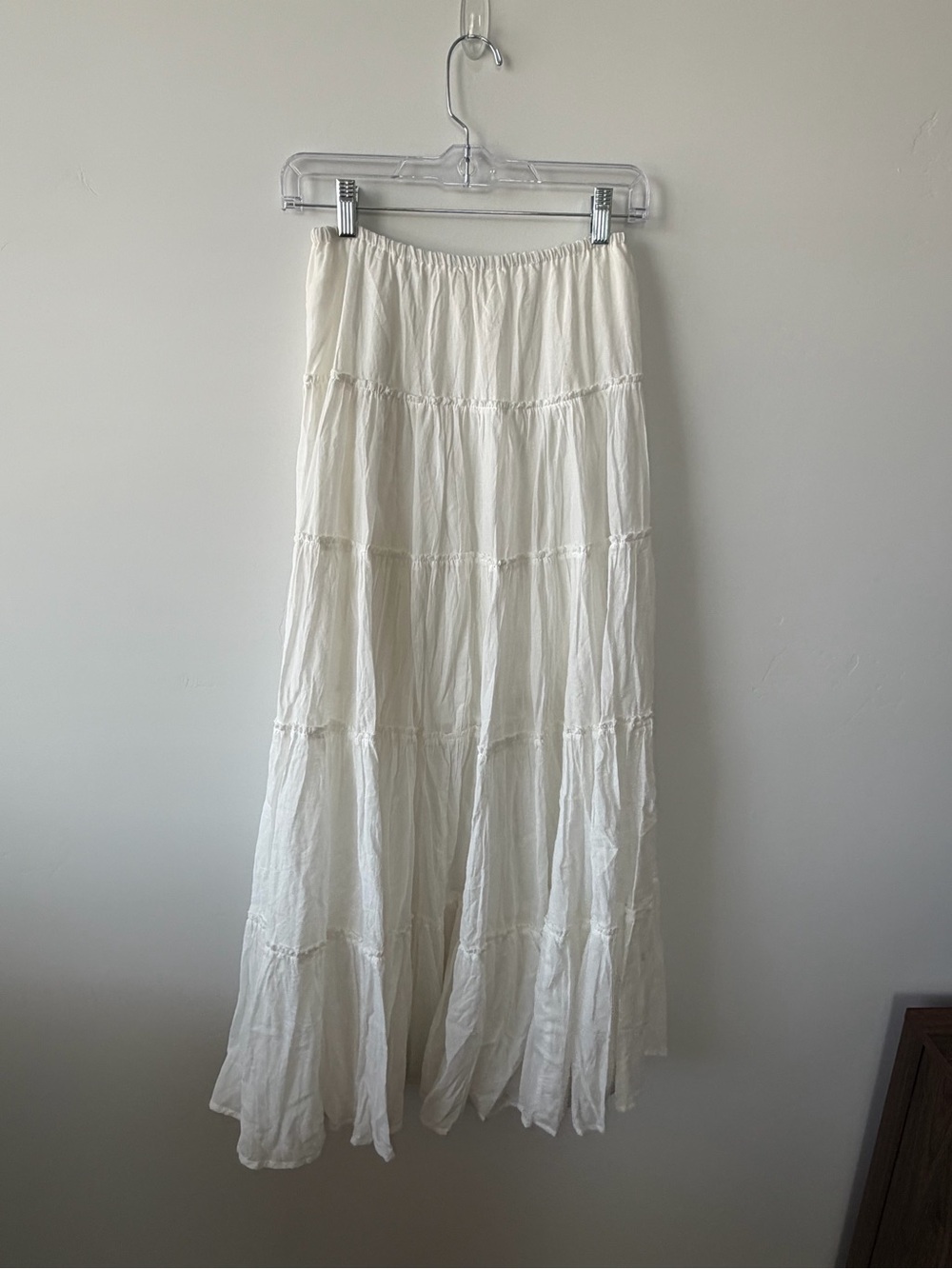 Mustard Seed White Tiered Maxi Skirt Size S Boho - Picture 2 of 4